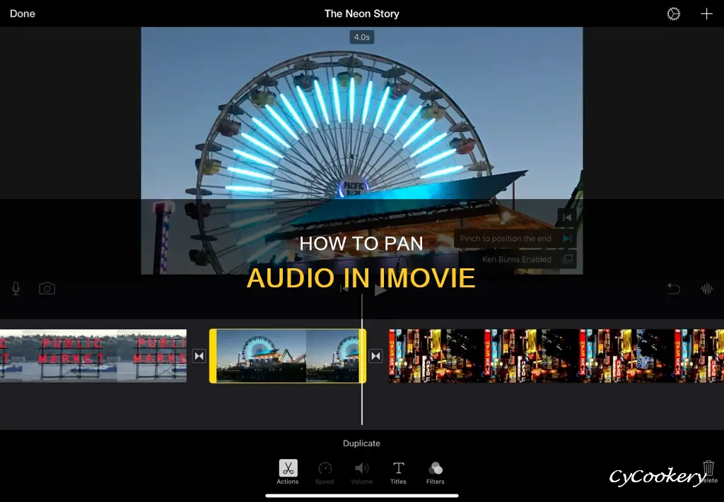 can you pan audio in imovie