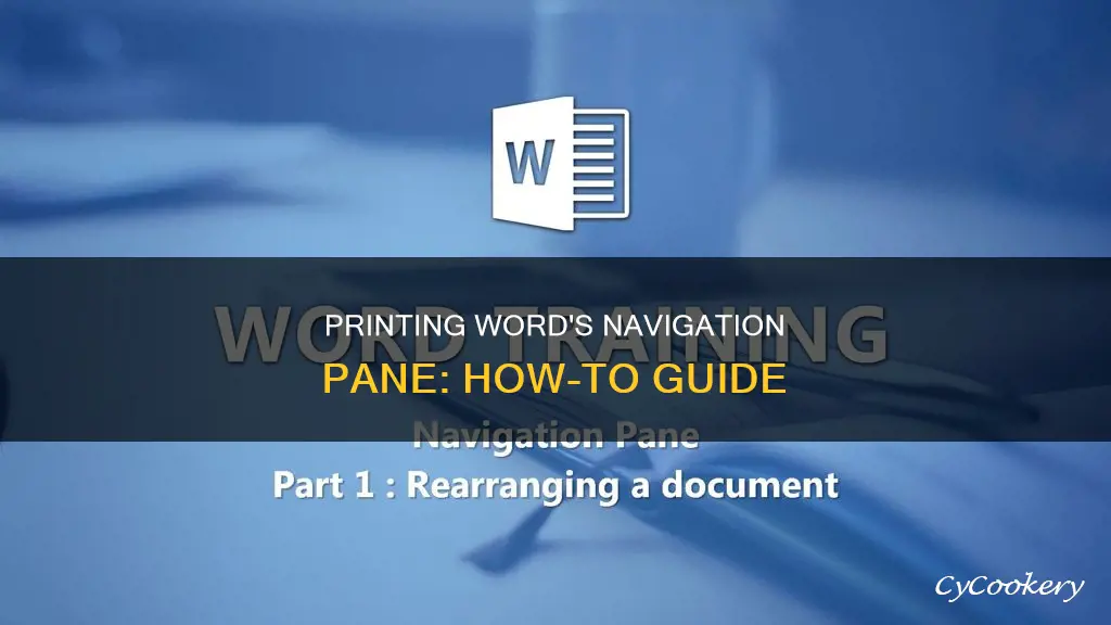 can you print the navigation pane in word