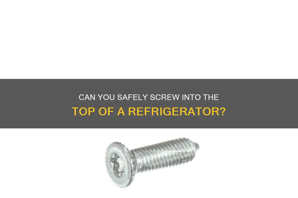 can you put a screw into top of refrigerator