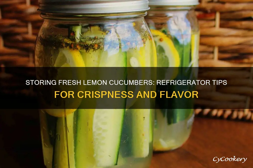 can you put fresh lemon cucumbers in the refrigerator
