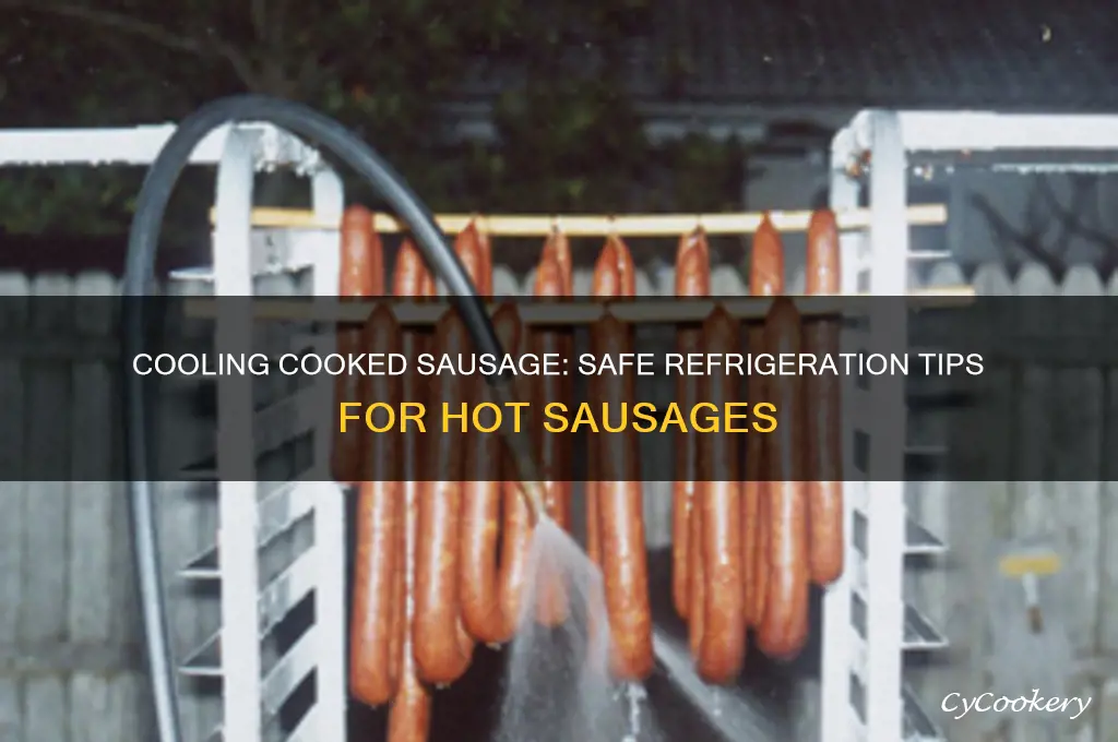 can you put hot cooked sausage in refrigerator