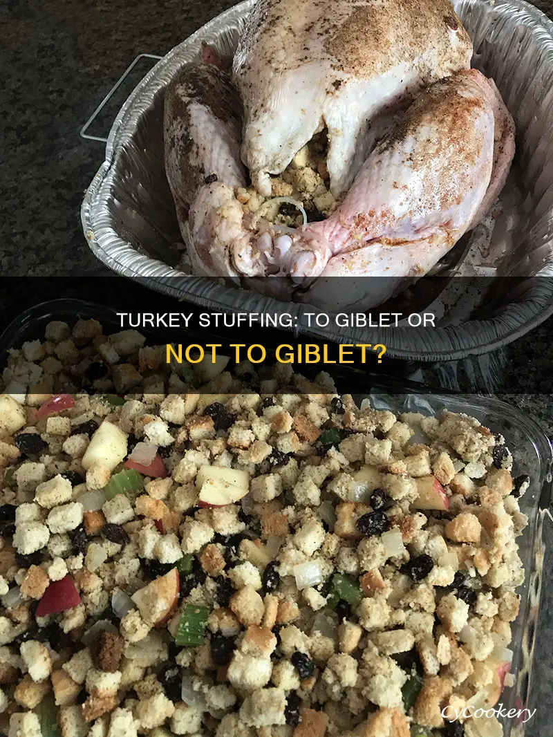can you put the turkey giblets in a pan stuffing