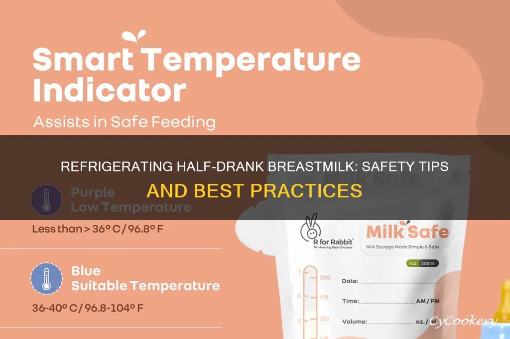 can you refrigerate a half drank bottle of breastmilk