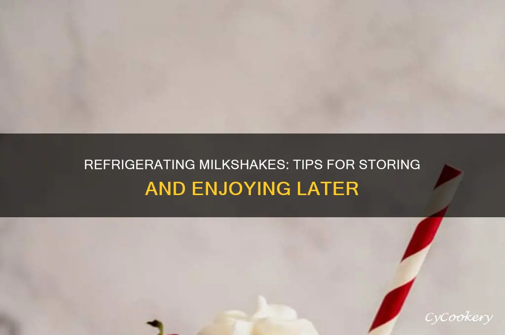 can you refrigerate a milkshake