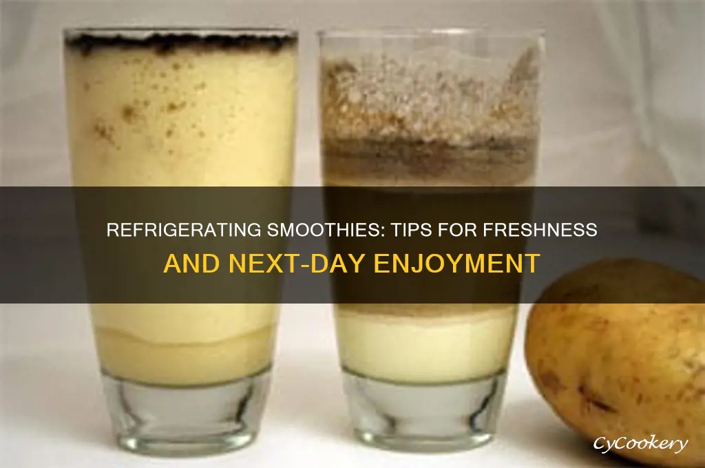 can you refrigerate a smoothie for the next day