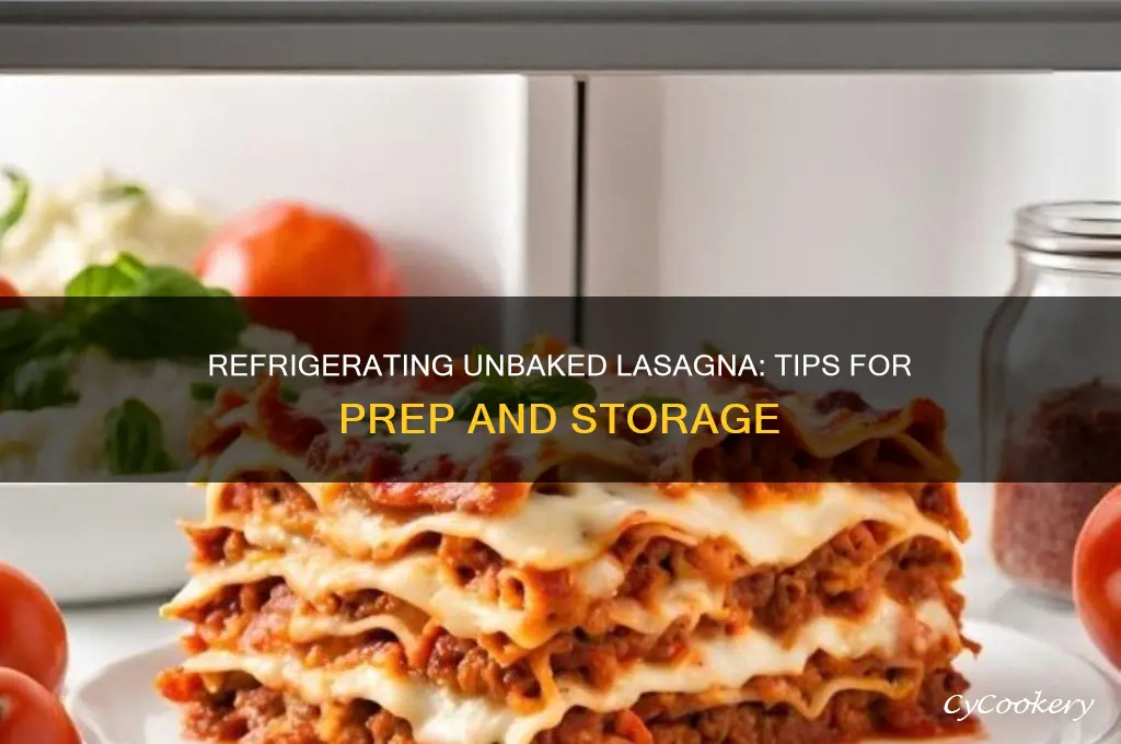 can you refrigerate an unbaked lasagna