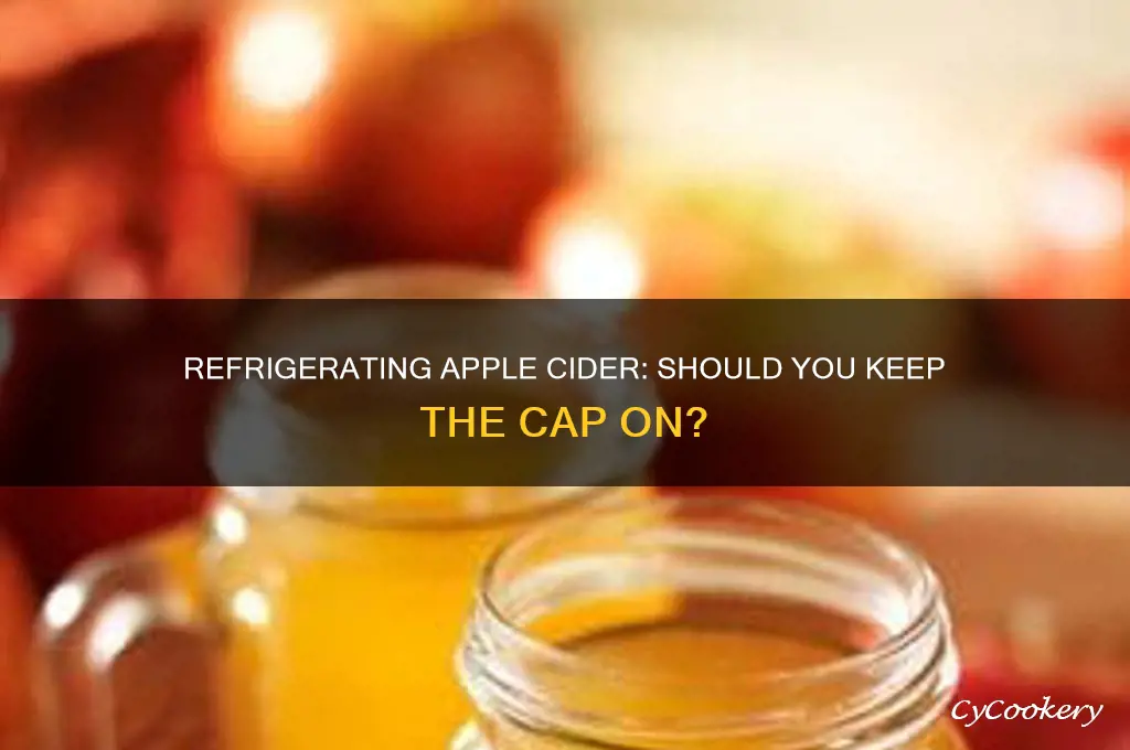 can you refrigerate apple cider with cap on