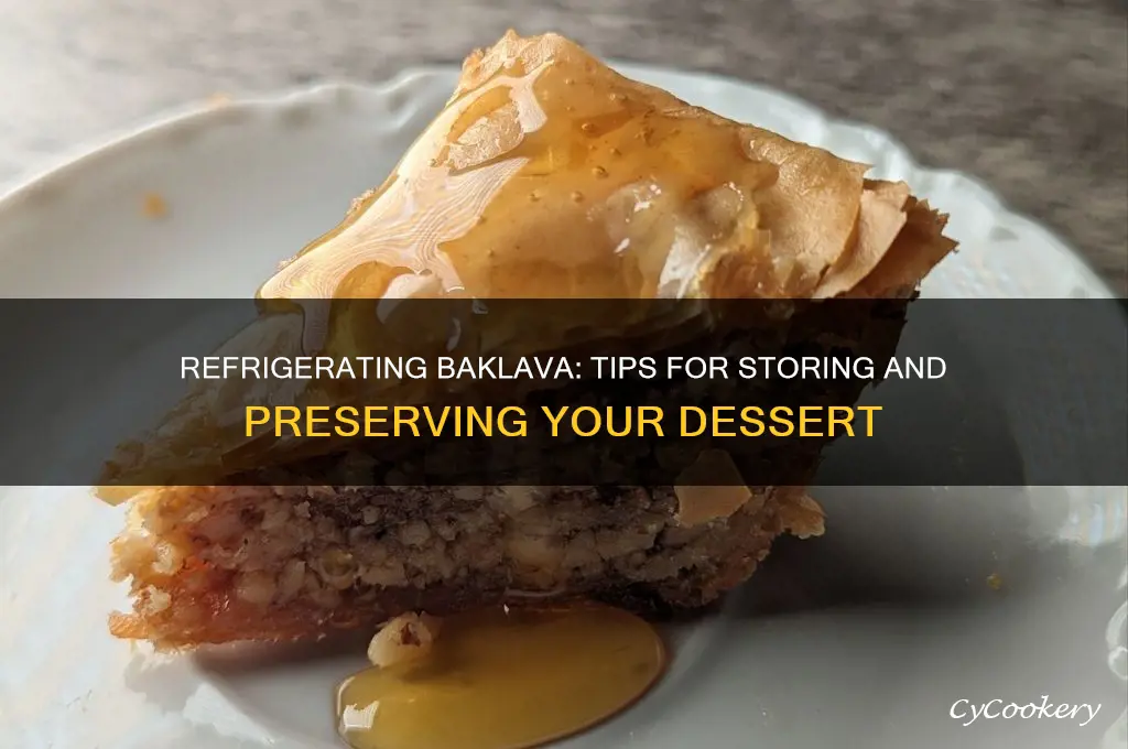 can you refrigerate baklava