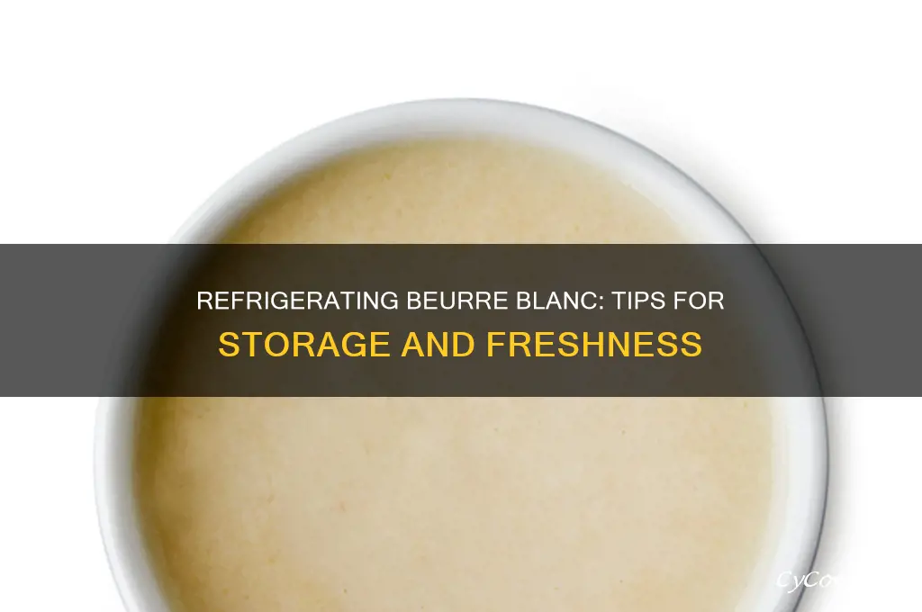 can you refrigerate beurre blanc