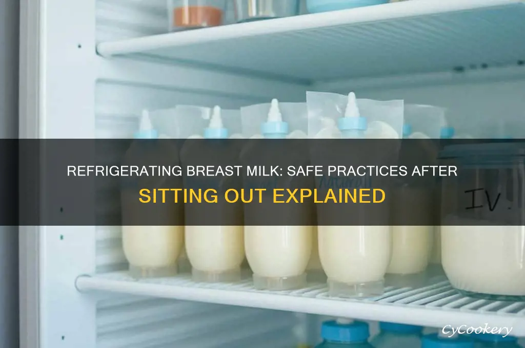 can you refrigerate breast milk after sitting out