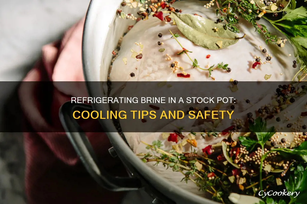 can you refrigerate brine in sstock pot to cool
