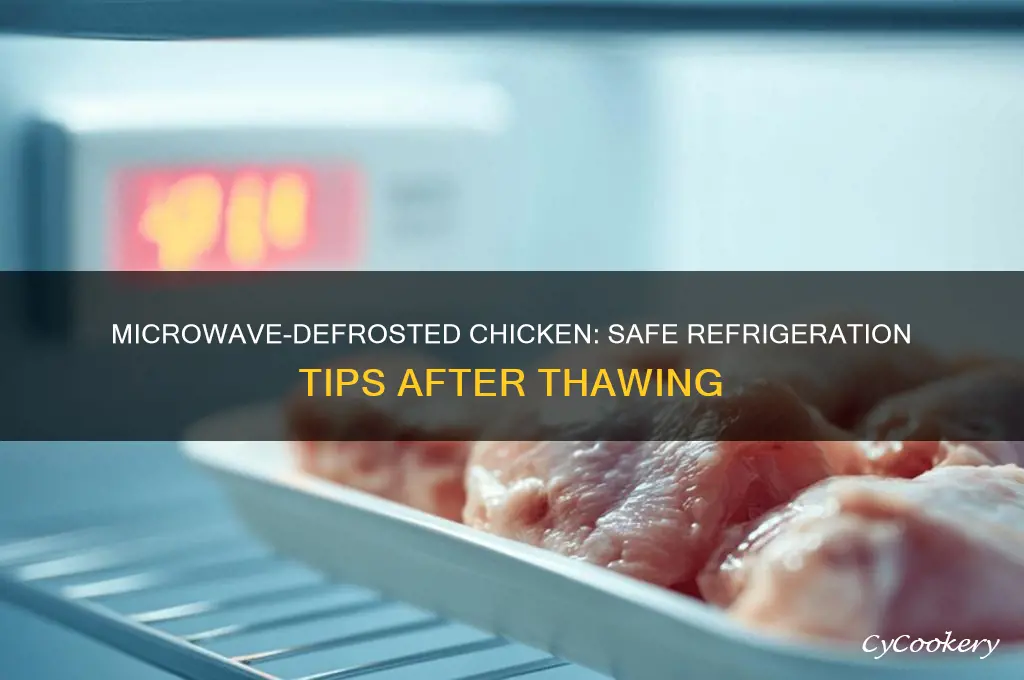 can you refrigerate chicken after defrosting in microwave