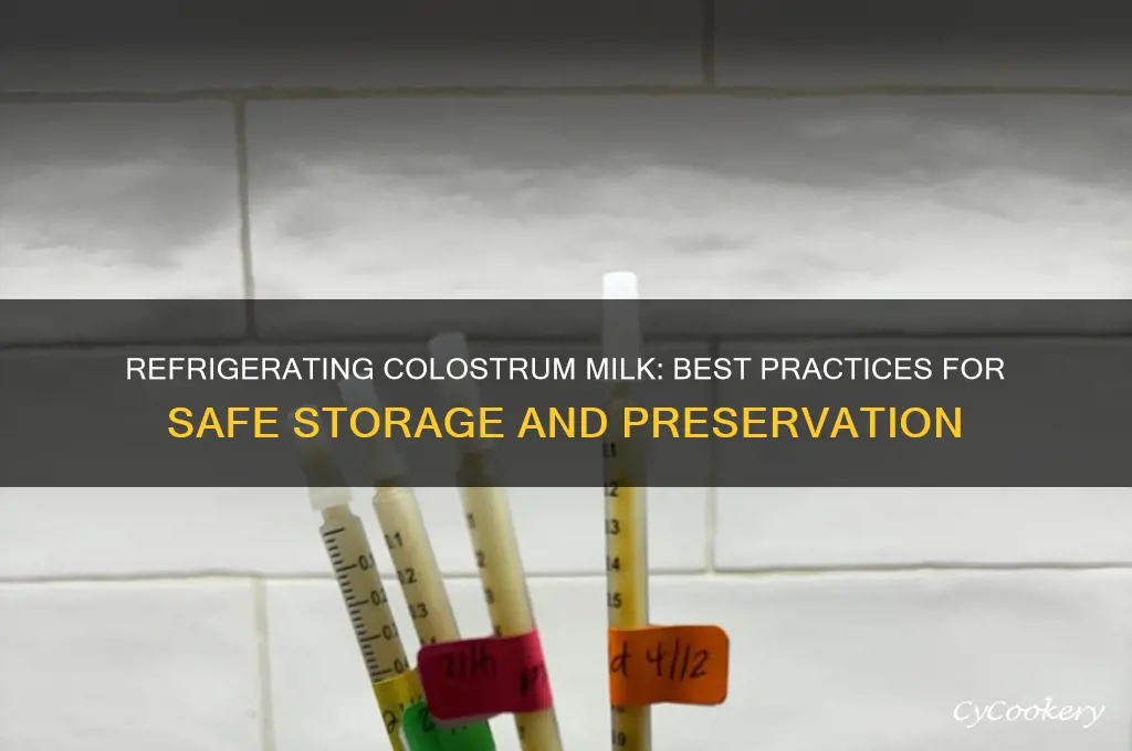 can you refrigerate colostrum milk