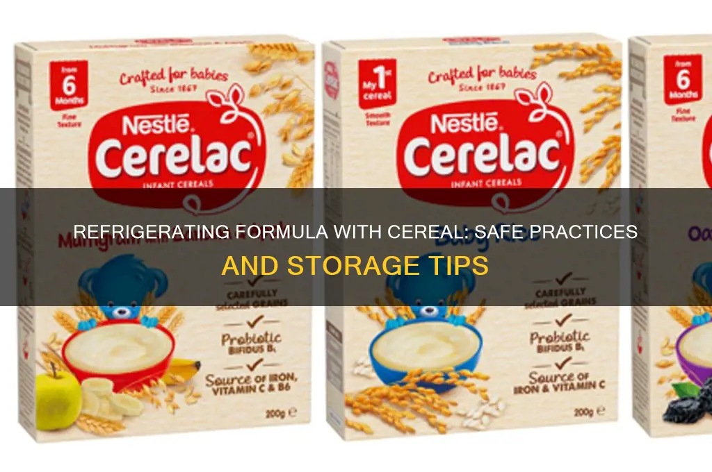 can you refrigerate formula with cereal