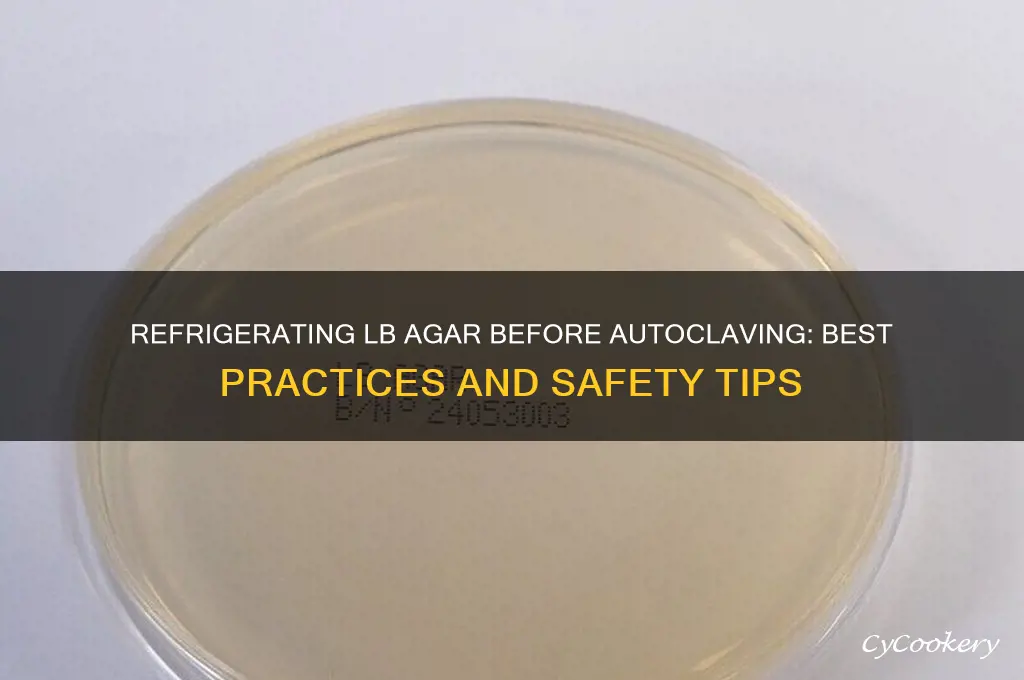 can you refrigerate lb agar before autoclave