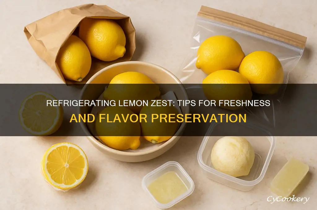 can you refrigerate lemon zest