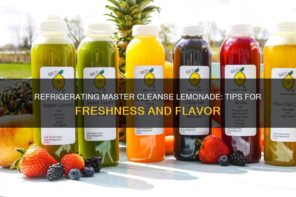 can you refrigerate master cleanse lemonade