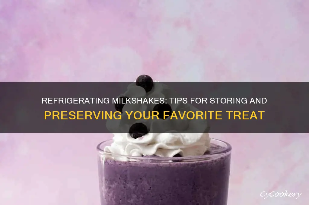 can you refrigerate milkshakes