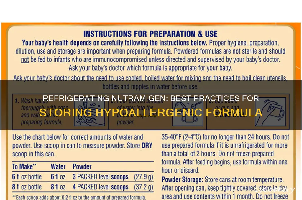 can you refrigerate nutramigen