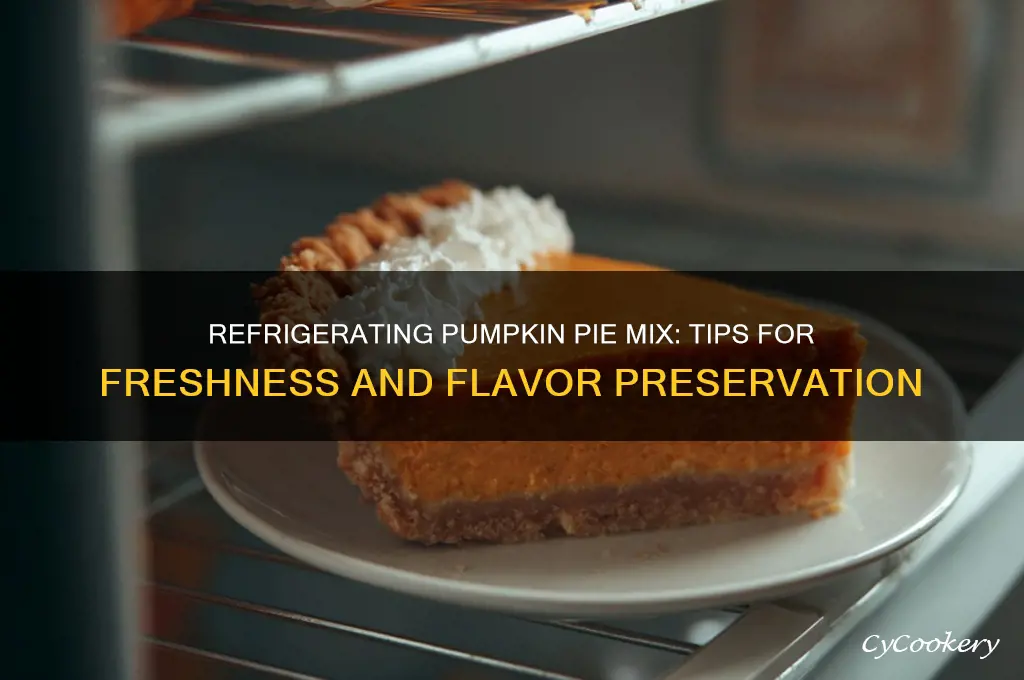 can you refrigerate pumpkin pie mix