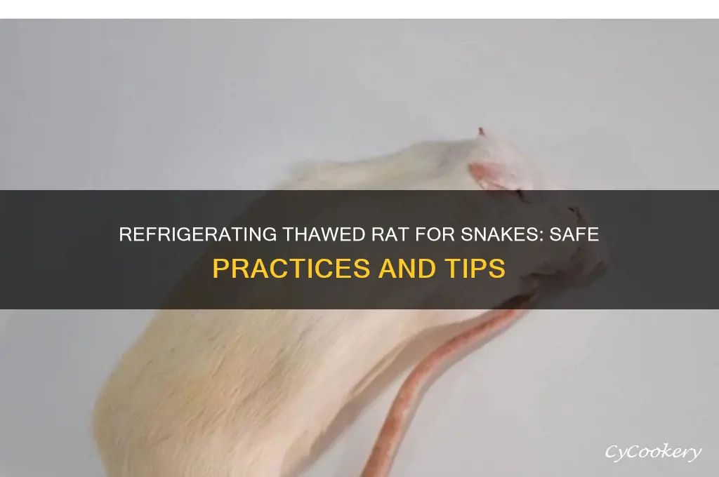 can you refrigerate thawed rat for snake