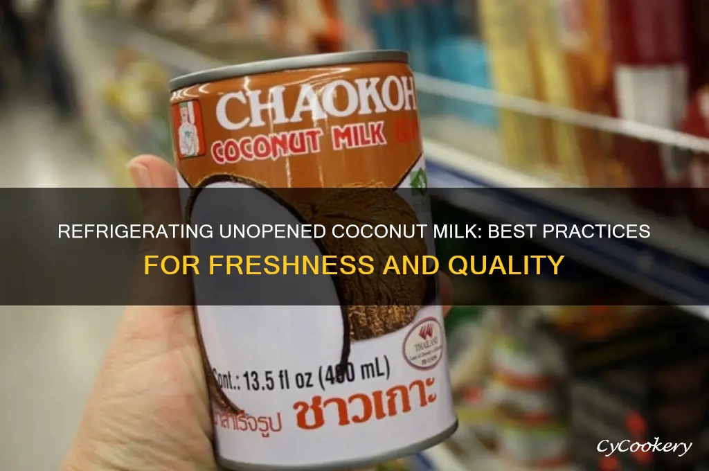 can you refrigerate unopened coconut milk
