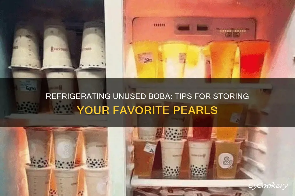 can you refrigerate unused boba