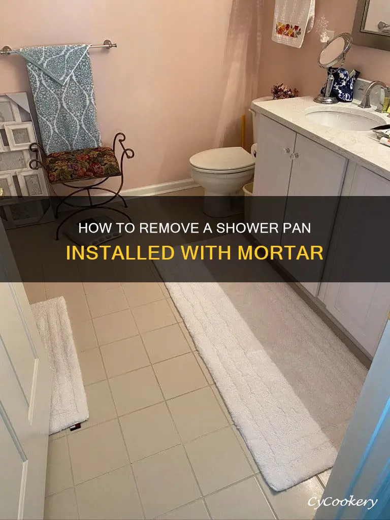 can you remove shower pan in mortar