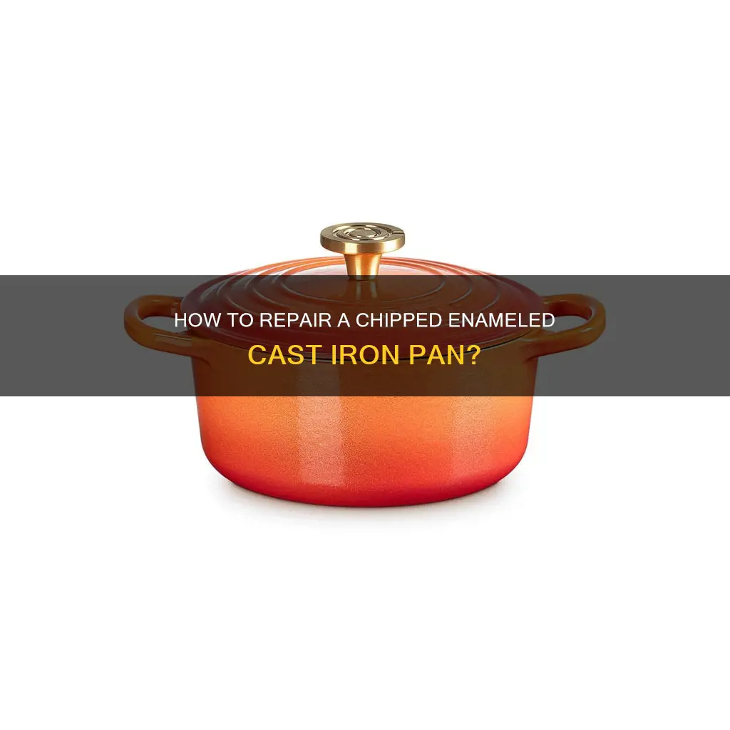 can you repair a chipped enameled cast iron pan