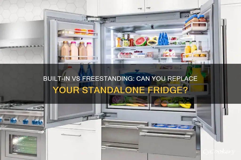 can you replace a freestanding refrigerator with a built in