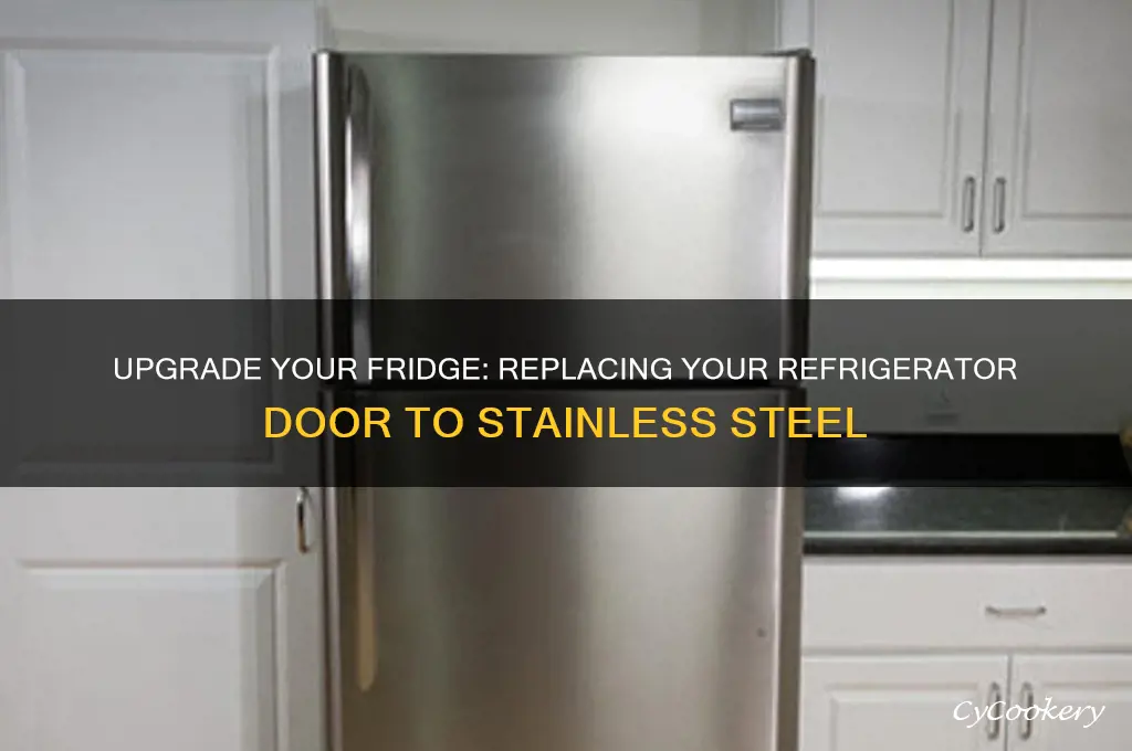 can you replace a refrigerator door to stainless steel