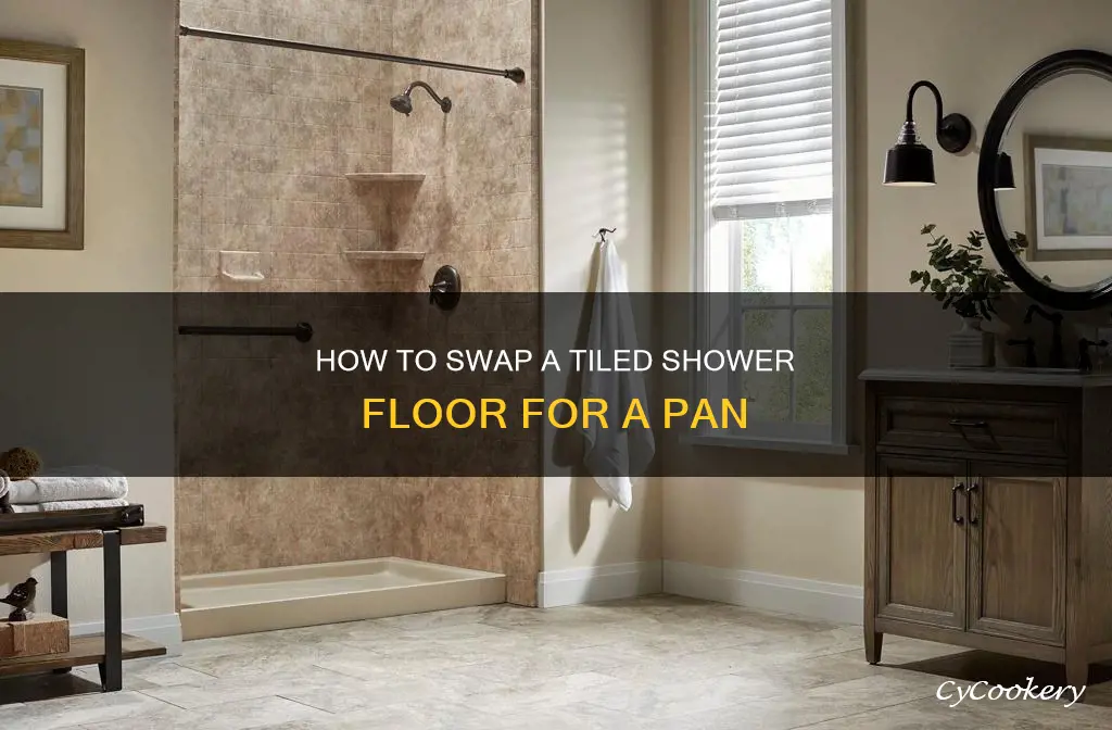 can you replace a tiled shower floor with a pan