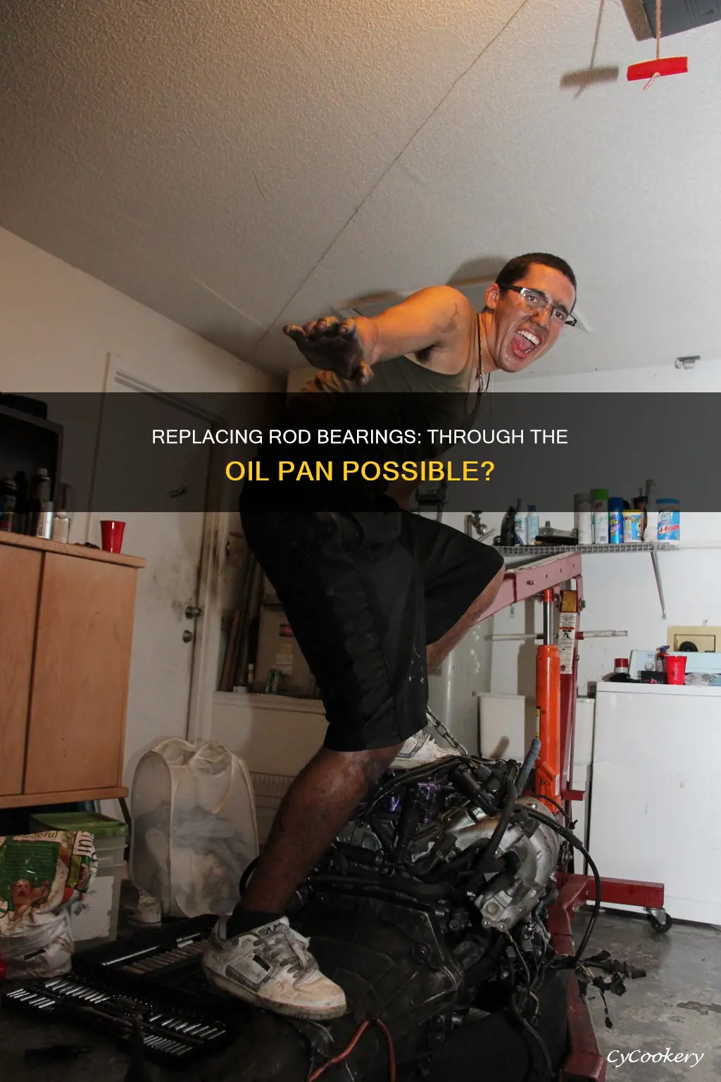 can you replace rod 1 bearing sr20det through oil pan