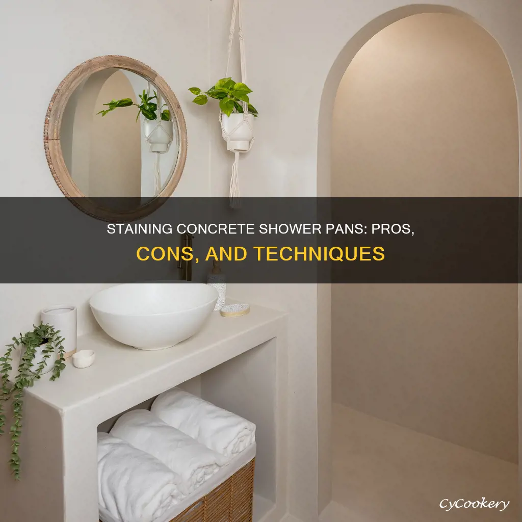 can you stain a concrete shower pan