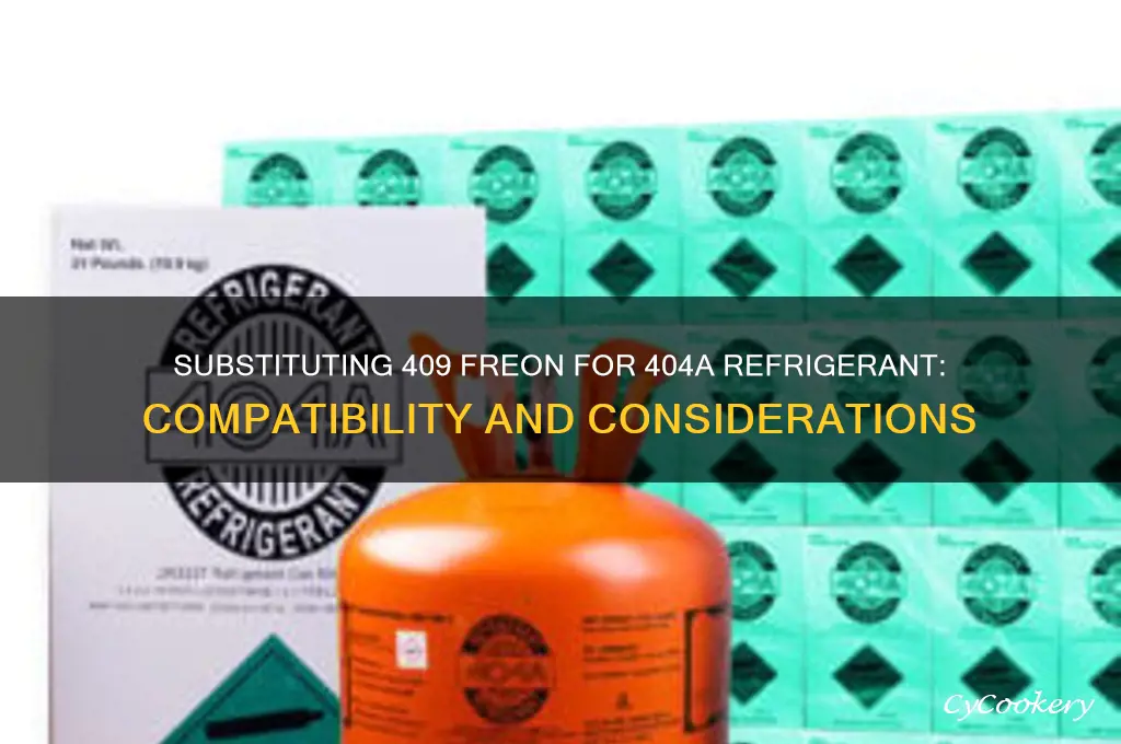 can you substitute 409 freon for 404a refrigerant