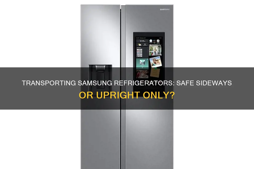 can you transport a samsung refrigerator on its side