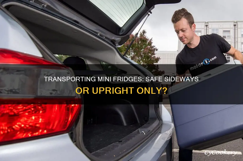 can you transport mini refrigerators on their side