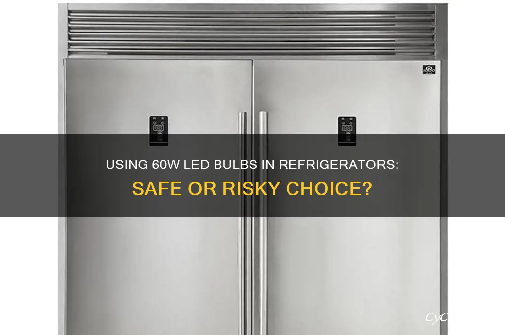 can you use 60w led bulb in refrigerator