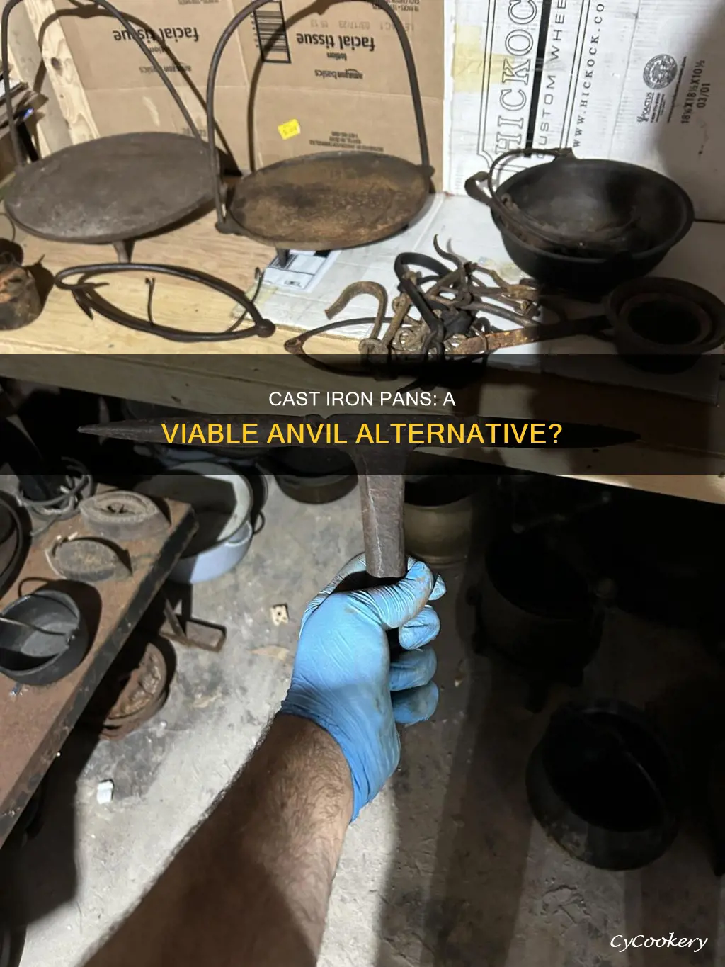 can you use a cast iron pan as an anvil