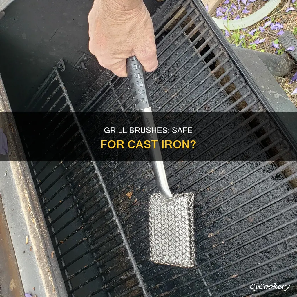 can you use a grill brush on cast iron pan