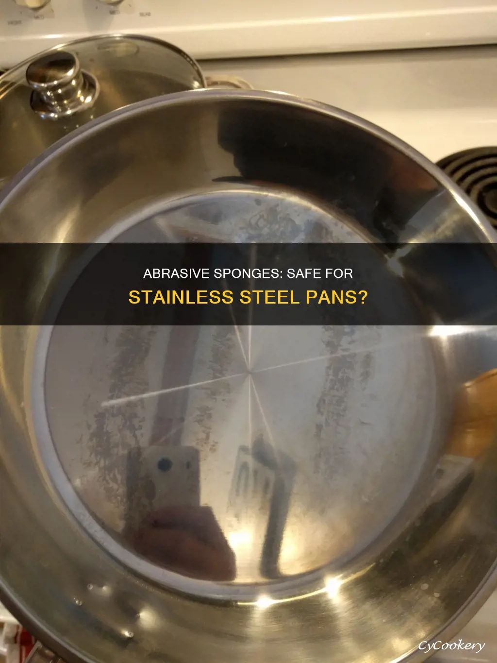 can you use abrasive sponge on stainless steel pan