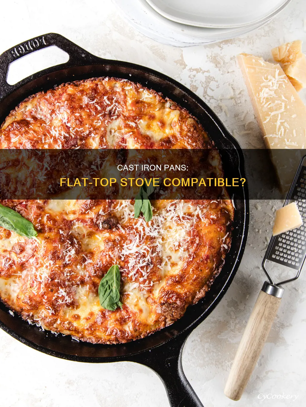 can you use cast iron pan on a flattop stove