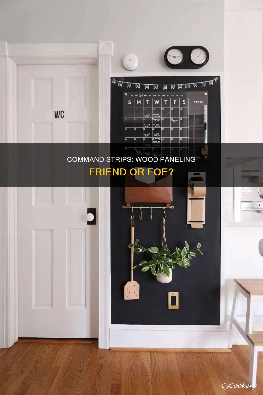 can you use command strips on wood pane