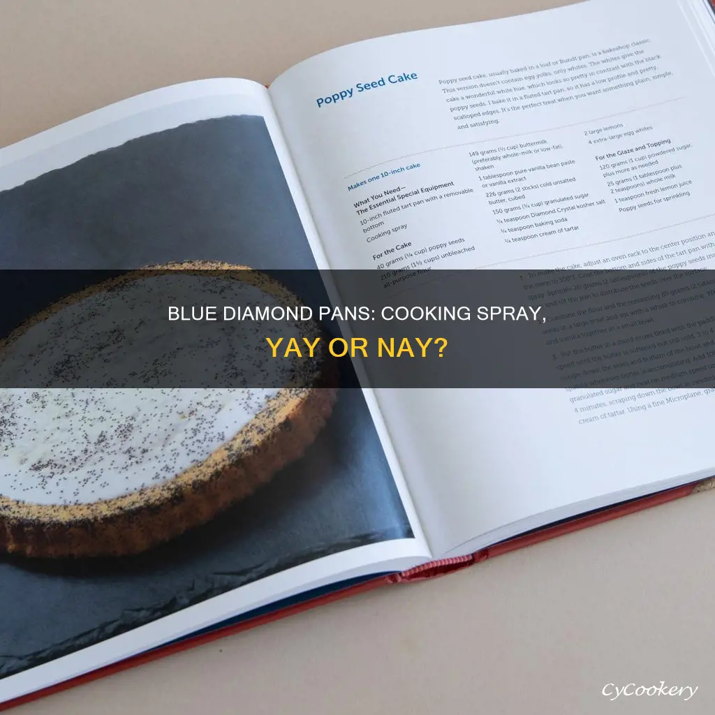 can you use cooking spray on blue diamond pans