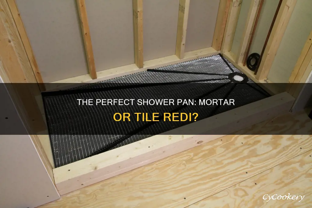 can you use mortartile redi shower pan drainage slope