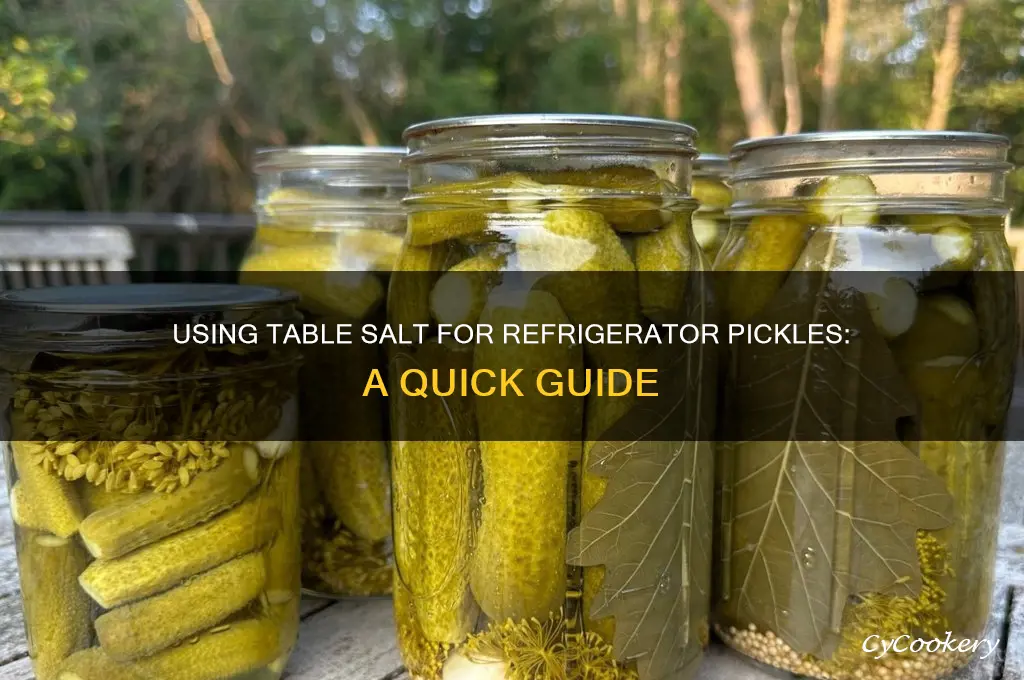 can you use table salt for refrigerator pickles
