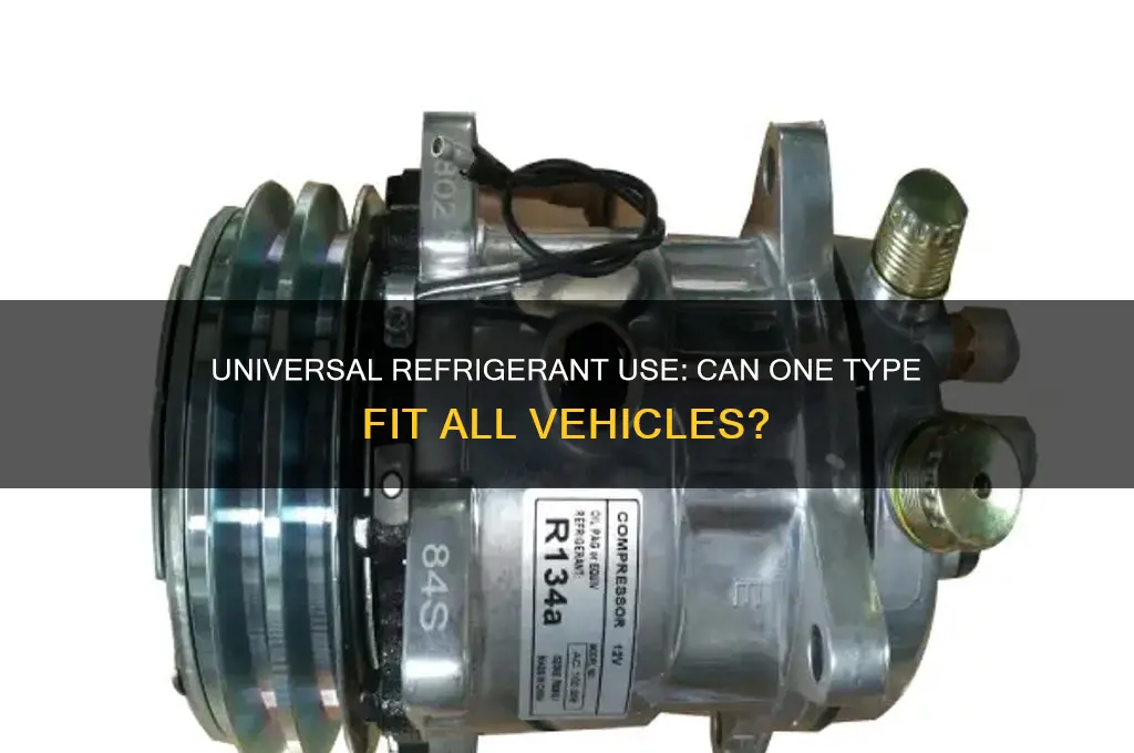 can you use the same refrigerant in all vehicles