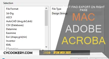 Where is the Export Pane in Adobe Acrobat on Mac?
