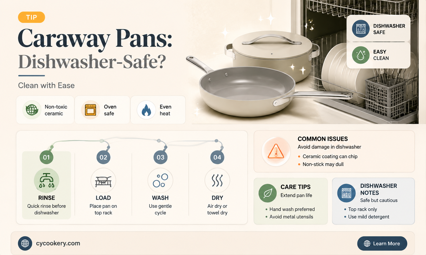 are caraway pans dishwasher safe