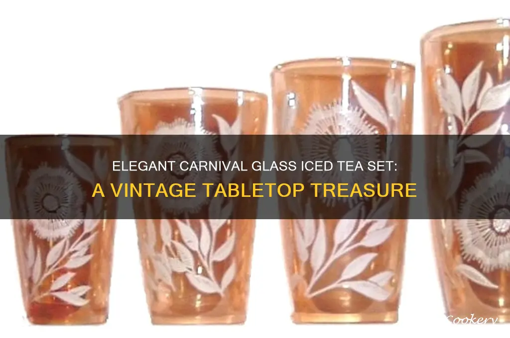 carnival glass iced tea set